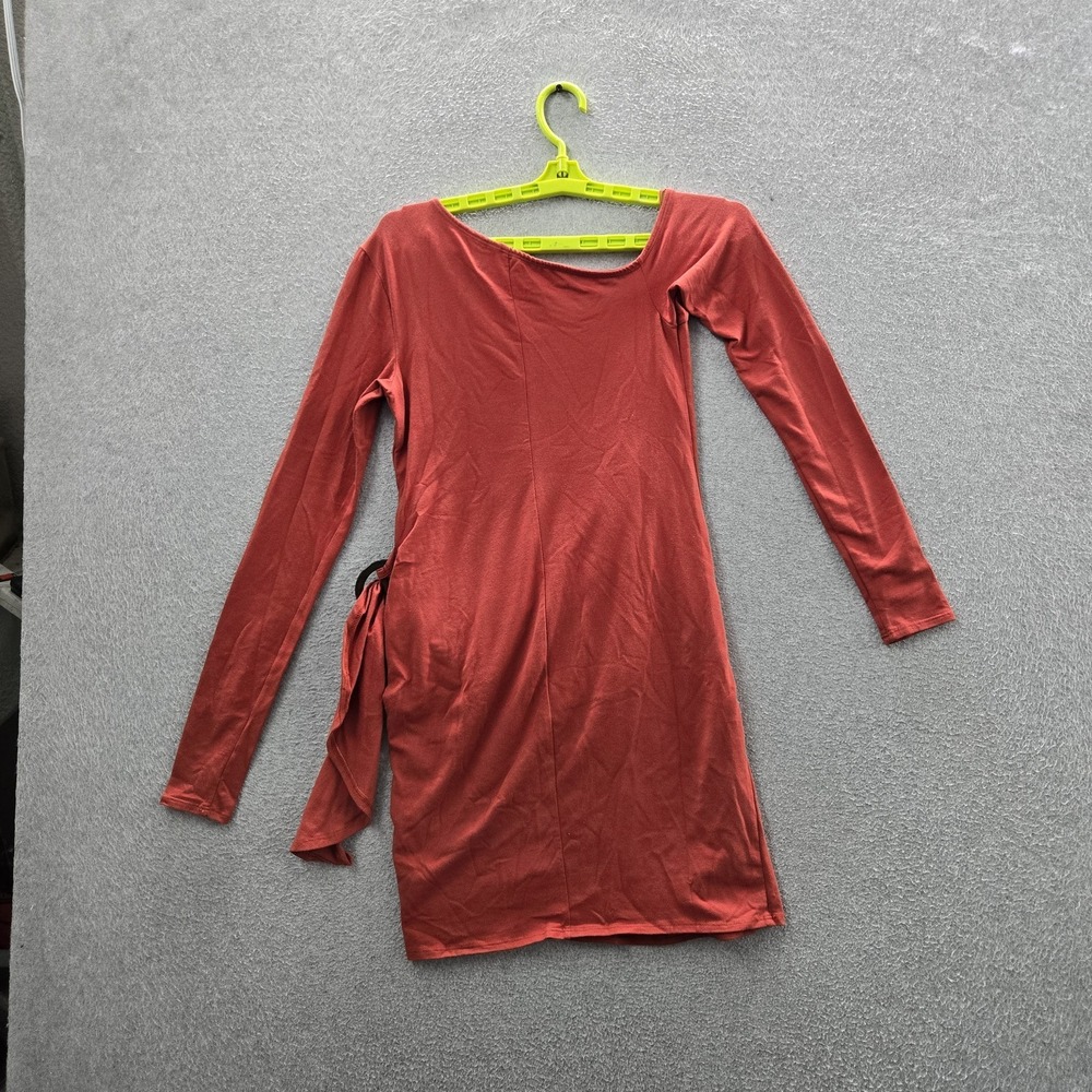 Free People Women Dress Rust Frankie Draped Wrap Long Sleeve